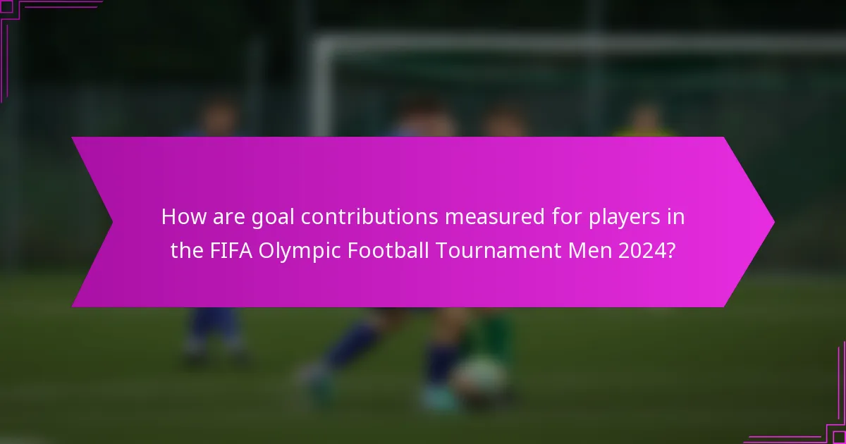 How are goal contributions measured for players in the FIFA Olympic Football Tournament Men 2024?