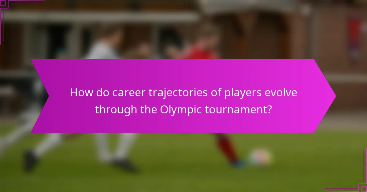 How do career trajectories of players evolve through the Olympic tournament?