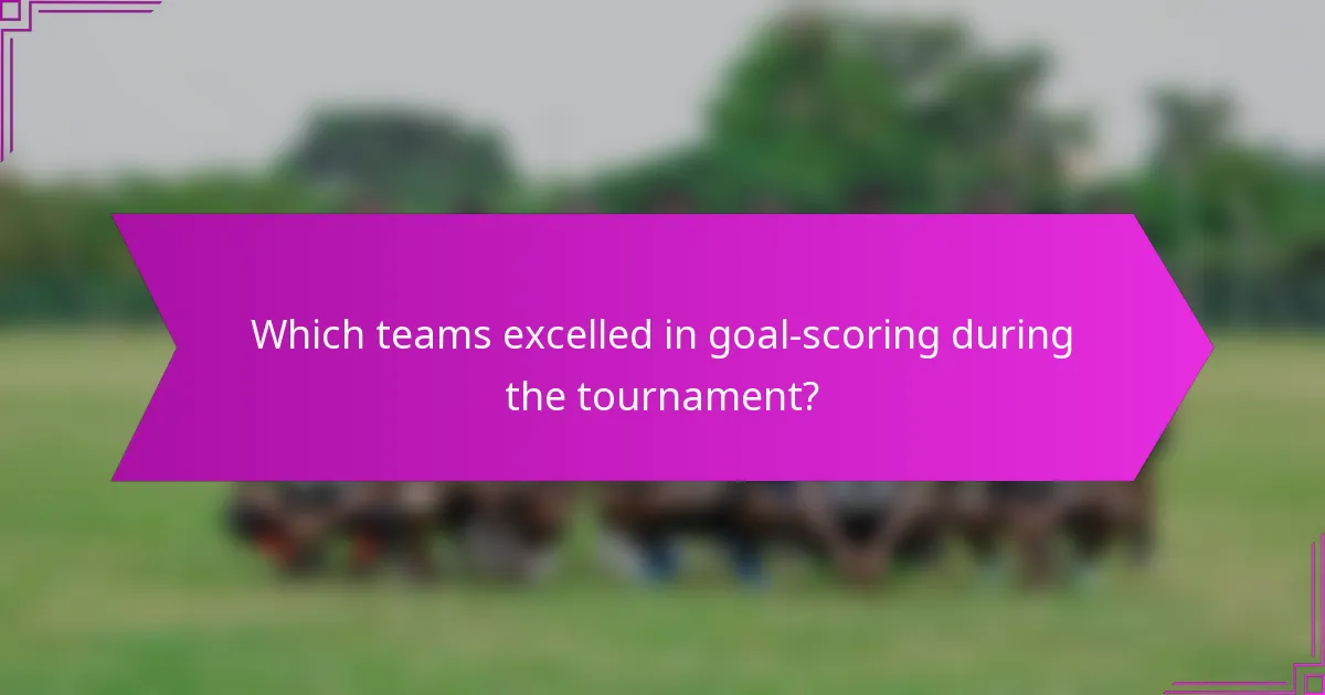 Which teams excelled in goal-scoring during the tournament?